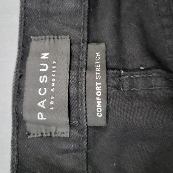 PacSun Mens Black Comfort Stretch Stacked Skinny Jeans Moto Ripped Sz 30x30 - Picture 9 of 16